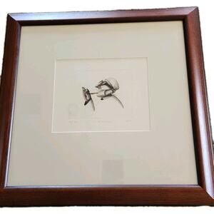 Tom Samek Signed Artist Proof Etching “An Aesthetic” 1991 Surreal Wine Figure
